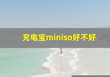 充电宝miniso好不好