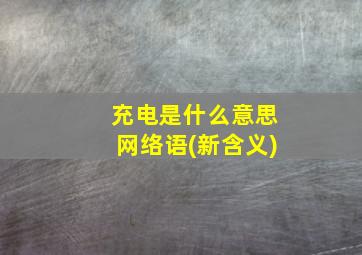 充电是什么意思网络语(新含义)