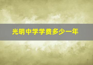 光明中学学费多少一年