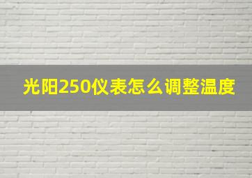 光阳250仪表怎么调整温度