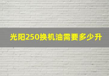 光阳250换机油需要多少升