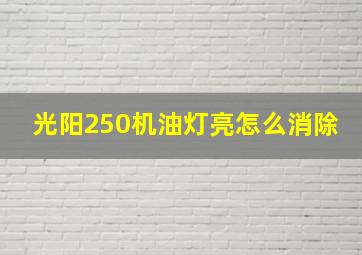 光阳250机油灯亮怎么消除