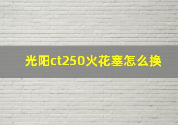 光阳ct250火花塞怎么换