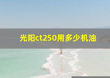 光阳ct250用多少机油