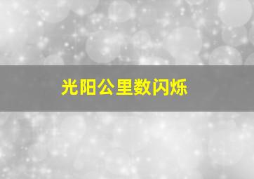 光阳公里数闪烁