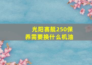 光阳赛艇250保养需要换什么机油