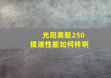 光阳赛艇250提速性能如何样啊