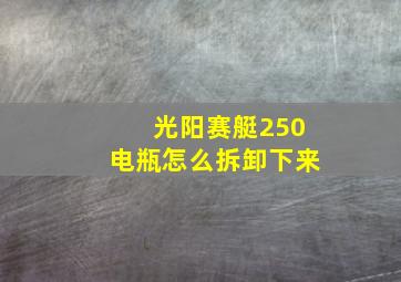 光阳赛艇250电瓶怎么拆卸下来