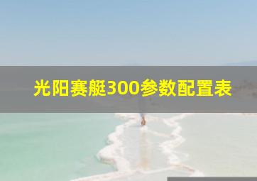 光阳赛艇300参数配置表