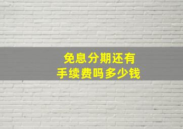 免息分期还有手续费吗多少钱