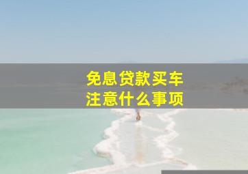 免息贷款买车注意什么事项