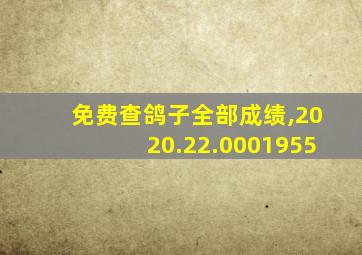 免费查鸽子全部成绩,2020.22.0001955