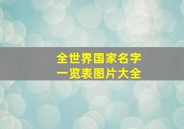 全世界国家名字一览表图片大全