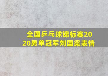 全国乒乓球锦标赛2020男单冠军刘国梁表情