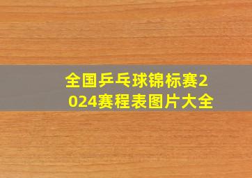 全国乒乓球锦标赛2024赛程表图片大全