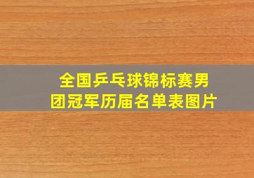 全国乒乓球锦标赛男团冠军历届名单表图片