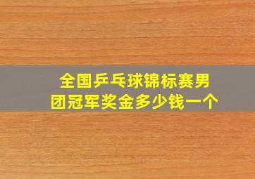 全国乒乓球锦标赛男团冠军奖金多少钱一个