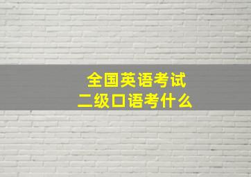 全国英语考试二级口语考什么