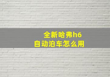 全新哈弗h6自动泊车怎么用