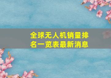 全球无人机销量排名一览表最新消息