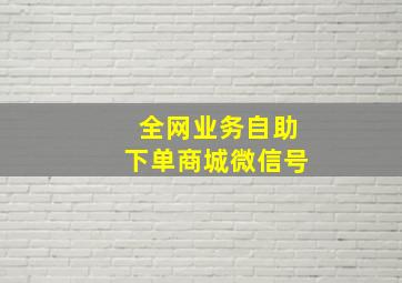 全网业务自助下单商城微信号