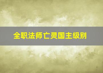 全职法师亡灵国主级别