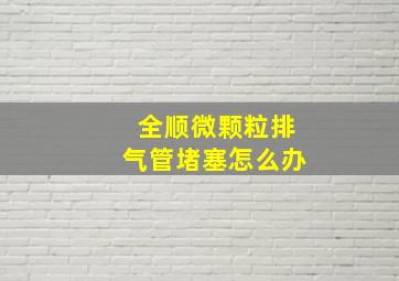 全顺微颗粒排气管堵塞怎么办