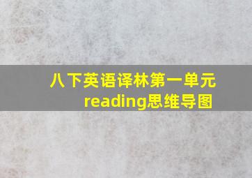 八下英语译林第一单元reading思维导图