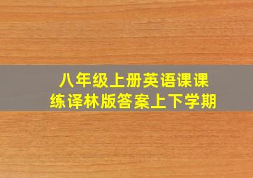 八年级上册英语课课练译林版答案上下学期