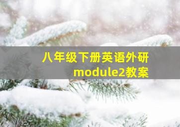 八年级下册英语外研module2教案