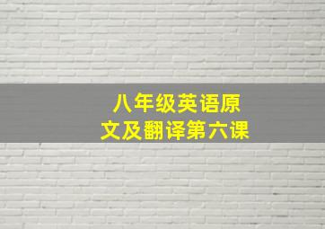 八年级英语原文及翻译第六课