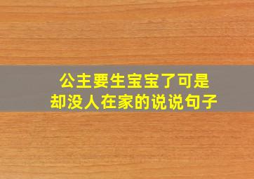 公主要生宝宝了可是却没人在家的说说句子