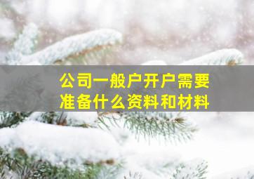 公司一般户开户需要准备什么资料和材料