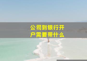 公司到银行开户需要带什么