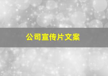 公司宣传片文案