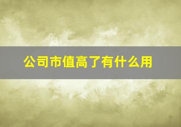 公司市值高了有什么用