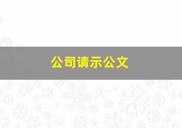 公司请示公文