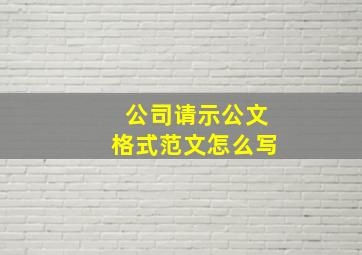 公司请示公文格式范文怎么写