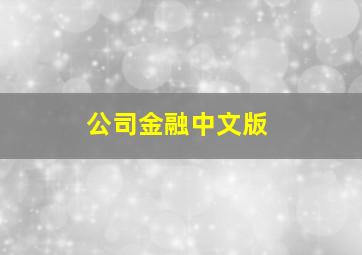 公司金融中文版