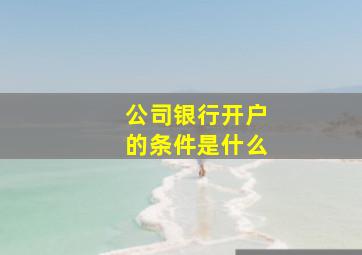 公司银行开户的条件是什么