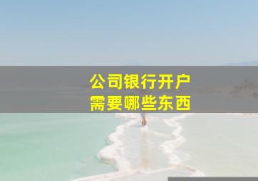 公司银行开户需要哪些东西