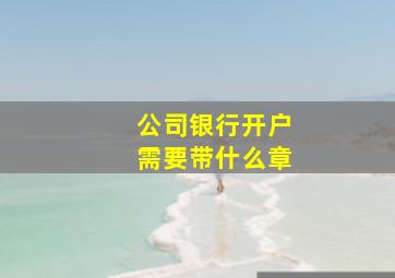 公司银行开户需要带什么章