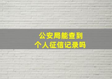 公安局能查到个人征信记录吗