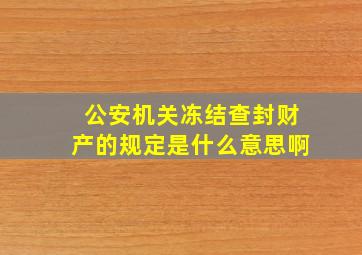 公安机关冻结查封财产的规定是什么意思啊