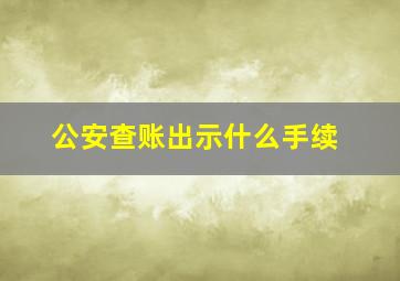 公安查账出示什么手续