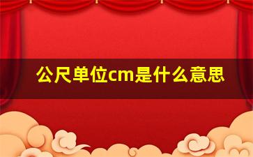 公尺单位cm是什么意思