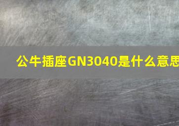 公牛插座GN3040是什么意思