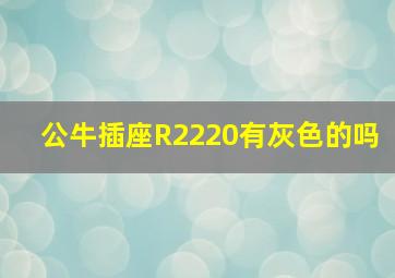 公牛插座R2220有灰色的吗