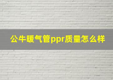 公牛暖气管ppr质量怎么样