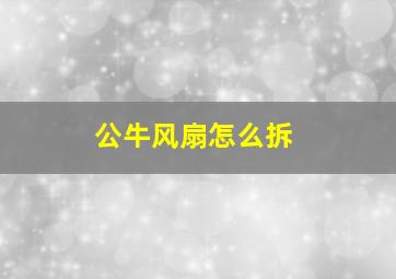 公牛风扇怎么拆